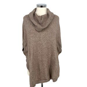 Sisters Knit Poncho Sweater Brown Beige Size Large
